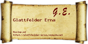 Glattfelder Erna névjegykártya